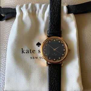 Kate Spade Scallop Metro Black Leather Watch